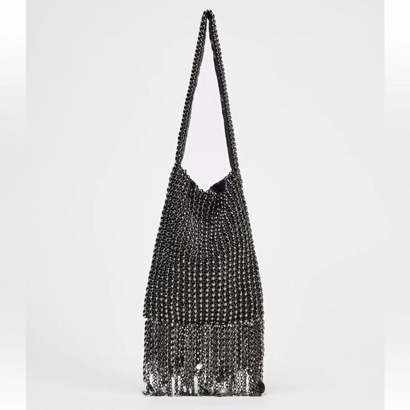 ZARA METAL APPLIQUÉS SHOULDER BAG - Picture 5 of 8